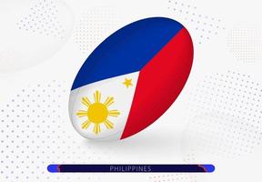 Rugby ball with the flag of Philippines on it. Equipment for rugby team of Philippines. vector