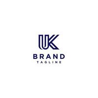 Initial Outline Letter UK Logo Template. Classic minimalis initial letter UK logo template. vector