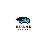 Delivery Truck Icons With Speed Effect Lines. Blue fast truck icons with speed effect lines. vector