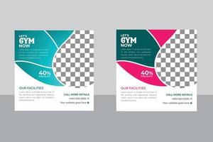 Gym Or Fitness Social  Media Post vector