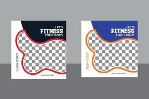 Gym or Fitness Social Media Post vector