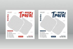 Tours and Travel Social Media Post vector