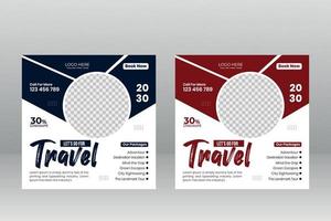 Tours and Travel Social Media Post vector