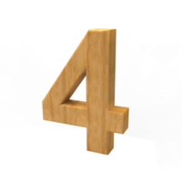 3D wood number png