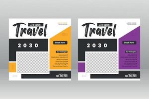 Tours and Travel Social Media Post vector