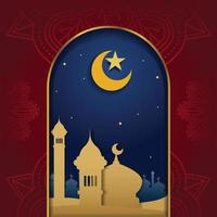 islamic background in papercut vector