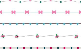 Ribbons, borders, dividers, patterns set.  lines collection. Seasonal ornaments. Doodle pattern. Decorative design elements. vector