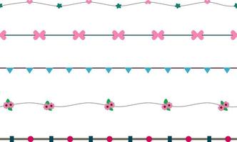 Ribbons, borders, dividers, patterns set.  lines collection. Seasonal ornaments. Doodle pattern. Decorative design elements. vector