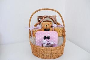 beautiful gift basket as a background photo