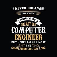 Computer Engineer T-shirt Design vector