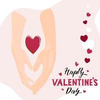 couple holding hands . Hand Holding together,  romance supports love. Romantic Valentine's day kawaii card. Love concept.  Vector illustration.