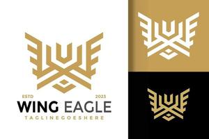 letra w ala águila logotipo logotipos diseño elemento stock vector ilustración plantilla