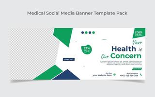 diseño de portada de redes sociales médicas y plantilla de diseño de banner web vector