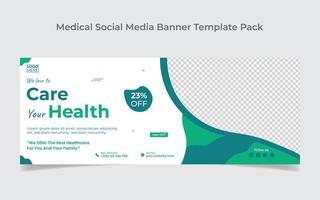 diseño de portada de redes sociales médicas y plantilla de diseño de banner web vector