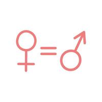 el símbolo de la igualdad de género. mujeres y hombres siempre deben tener las mismas oportunidades vector