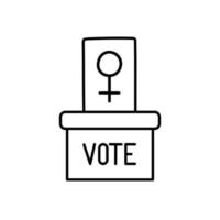 Places a ballot paper in a ballot box. Election concept. Doodle design vector illustration