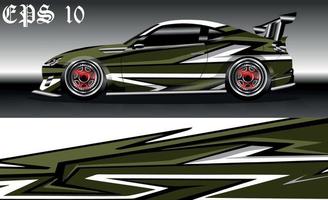 Car wrap design. Livery design for racing car. sedan, hatchback. vector format.