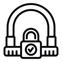 Sport cycling lock icon outline vector. Safety cycle vector