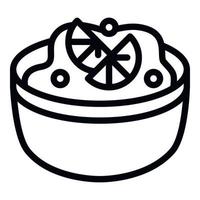 Vegetable hummus icon outline vector. Tahini day vector