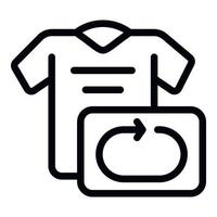 Tshirt return icon outline vector. Delivery box vector