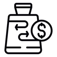 Purchase returns icon outline vector. Return product vector