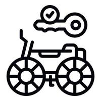 Cycling lock icon outline vector. Bike safety vector