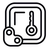 Travel cycling lock icon outline vector. Bike safety vector