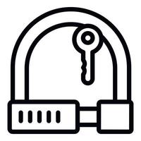 App cycling lock icon outline vector. Bike safety vector