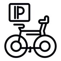 Bike parking icon outline vector. Lock safety vector