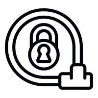 Speed bike lock icon outline vector. Secure transport vector