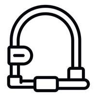 Chain cycling lock icon outline vector. Safety lock vector