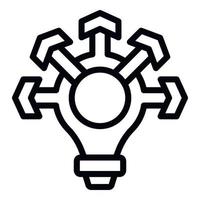 Bulb key point icon outline vector. Main check vector