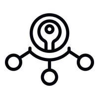 Top key point icon outline vector. Tick word vector