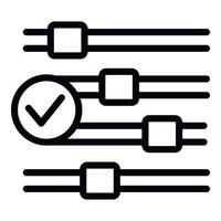 vector de contorno de icono de punto clave de ecualizador. conclusión principal