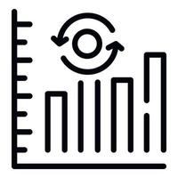 Graph key point icon outline vector. List check vector