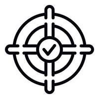 Target key point icon outline vector. Business word vector