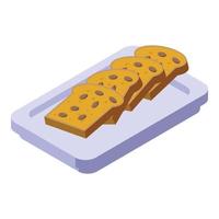 Cutted panettone icon isometric vector. Cake bread vector