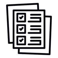 Paper key point icon outline vector. Tick word vector