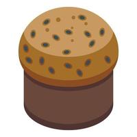 icono de panettone de chocolate vector isométrico. pan de pastel