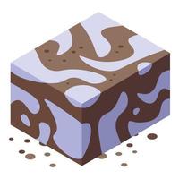 Cocoa halva icon isometric vector. Sweet chalva vector