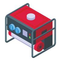 vector isométrico del icono del generador de garaje. energía electrica