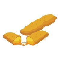 Fried cuisine icon isometric vector. Food cheese vector