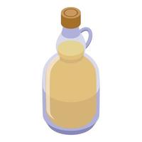 Oil palm glass bottle icon isometric vector. Seed crude vector