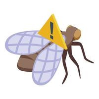 Danger tsetse icon isometric vector. Pest insect vector