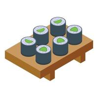 Rice sushi roll icon isometric vector. Asian food vector