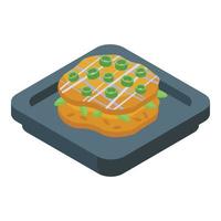 Japanese food icon isometric vector. Asian plate vector