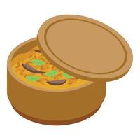 Japan brown rice icon isometric vector. Asian food vector
