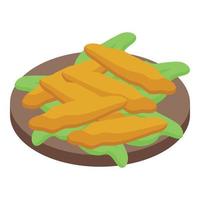 Tempura icon isometric vector. Fried chicken vector