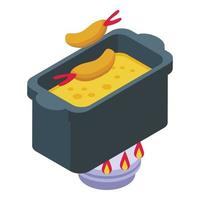 icono de sopa tempura vector isométrico. camarón frito