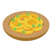 Tempura pasta icon isometric vector. Fried shrimp vector